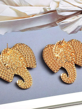 Colorful Crystal Elephant Metal Drop Earrings Jewelry Accessories